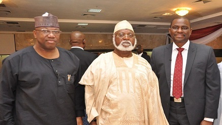 (L-r): Mr. John Momoh, founder & CEO, Channels TV, Gen. Abdulsalami Abubakar (retd.) former Head of State, with Mr. Segun Ogunsanya, managing director and chief executive officer, Airtel Nigeria, at the launch of The Cable, in Lagos, recently.